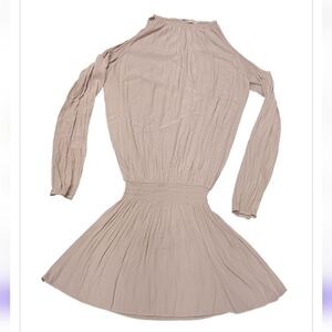 Ramy Brook New York Elegant Beige Off-Shoulder Dress Sz S